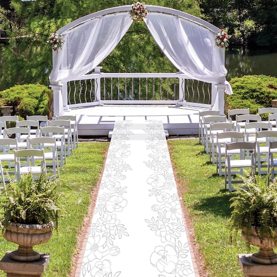 Beistle 10ft. White Floral Runner